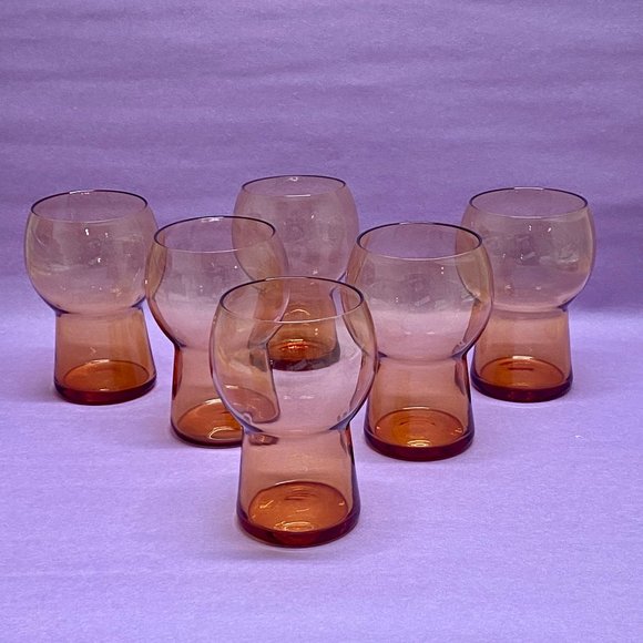 Vintage Dining Vintage Mcm Set Of 6 Glass Blown Drinking Glasses